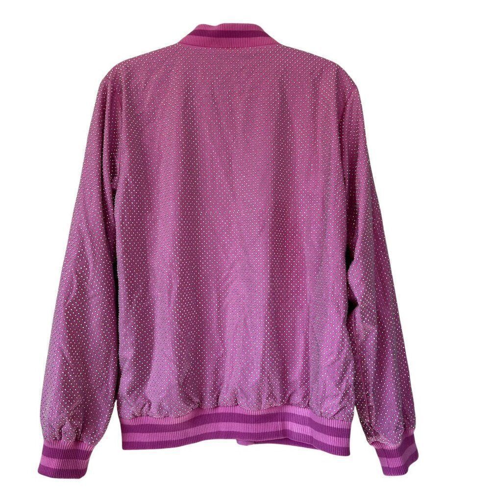 NWT! Lola + The Boys Women's Pink Sparkle Bomber Jacket Size Large - Picture 6 of 6